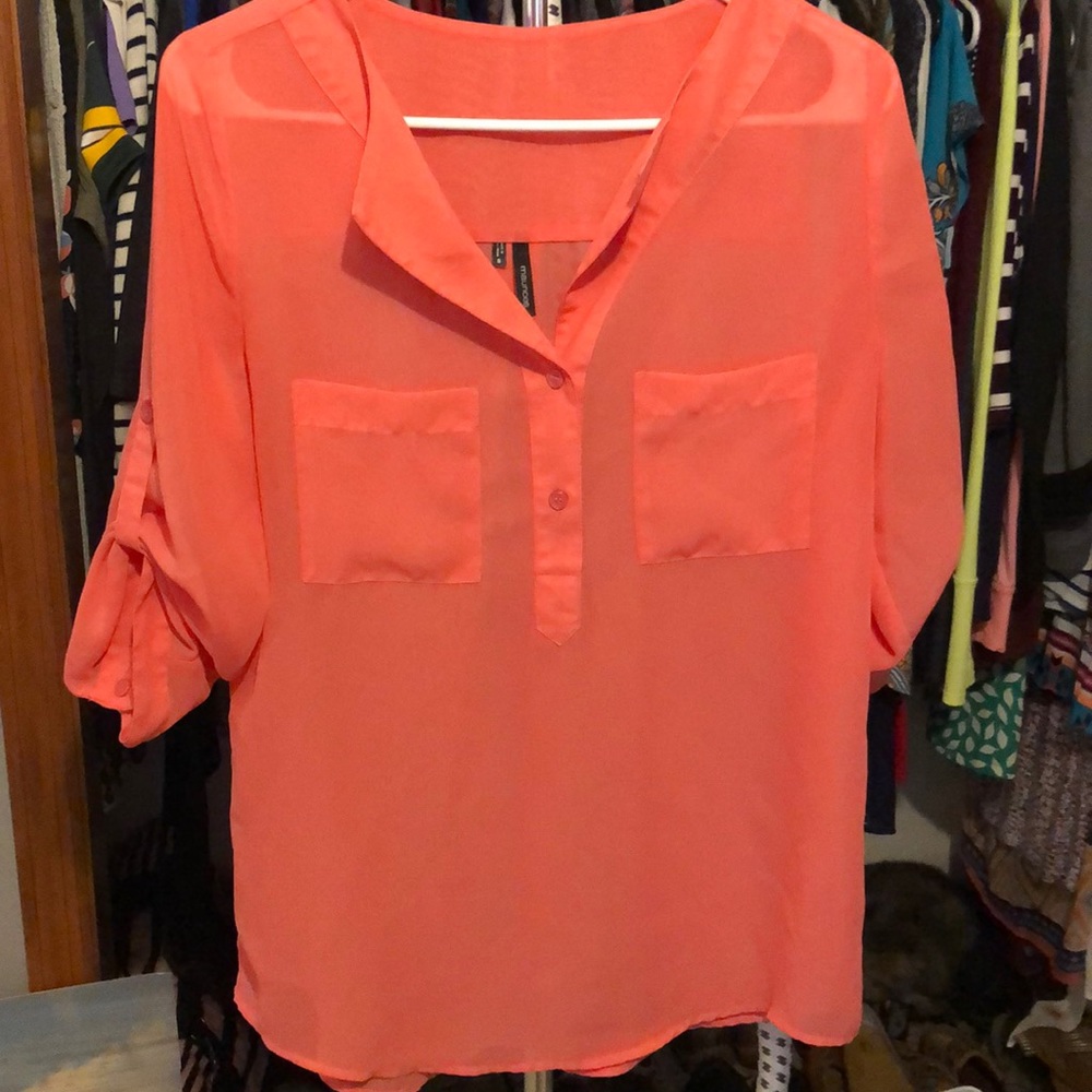 Coral pink Maurice’s blouse